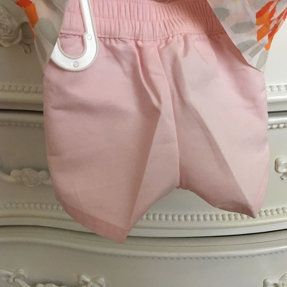2pc JANIE AND JACK Short Set, 3-6m, POPPY - Picture 3 of 6